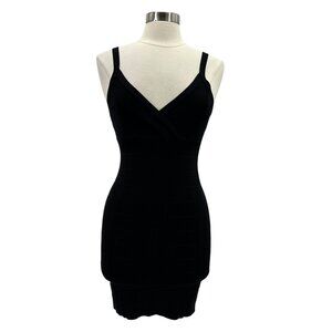 Vintage Guess Womens Medium Dress Bodycon Bandage Mini Black Party Cocktail